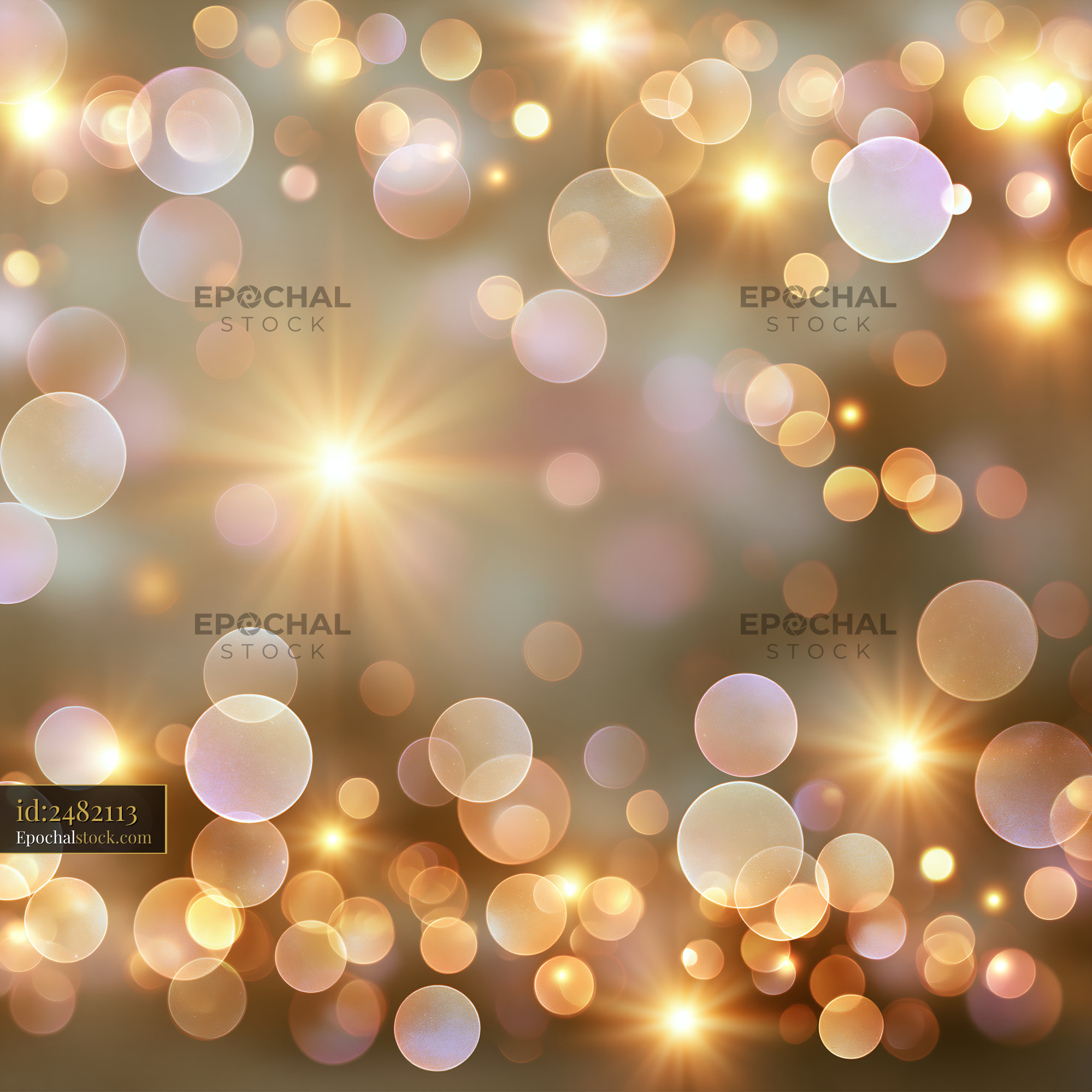 Bokeh Lights Create Warm Atmosphere With Sparkling Effects - stock photo