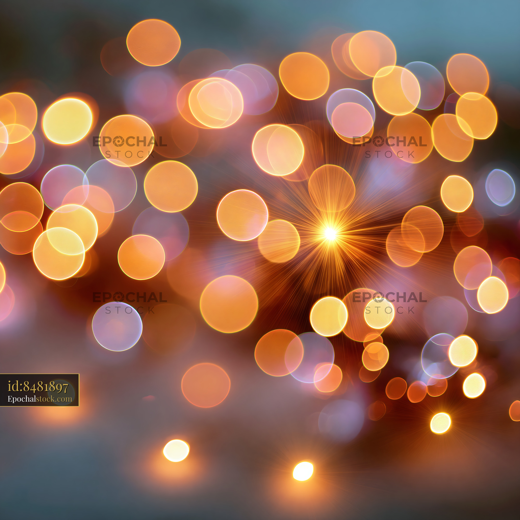 Watermarked full-resolution preview of Warm glow of bokeh lights during festive celebration