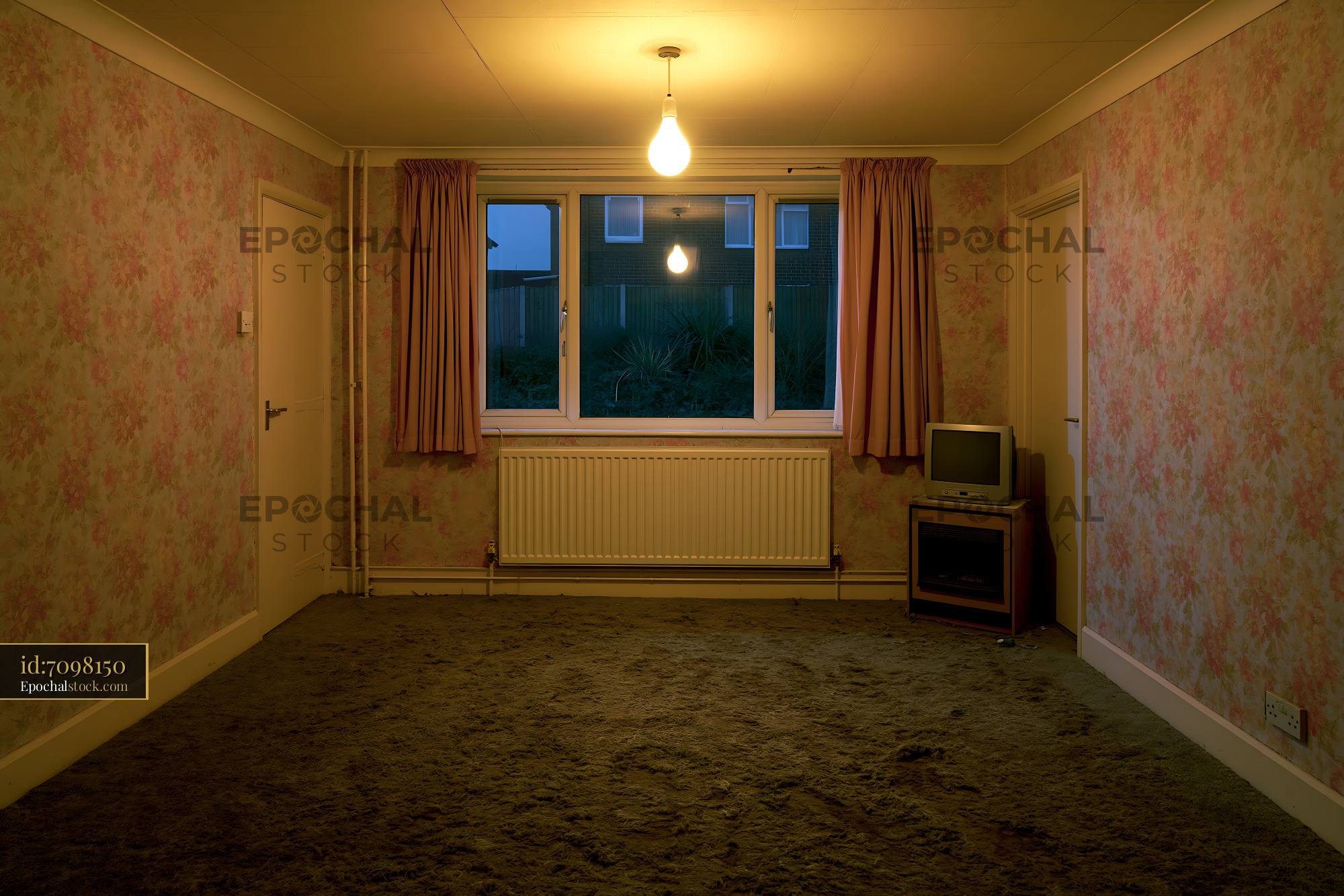 Watermarked full-resolution preview of Empty room with a window and a single light source