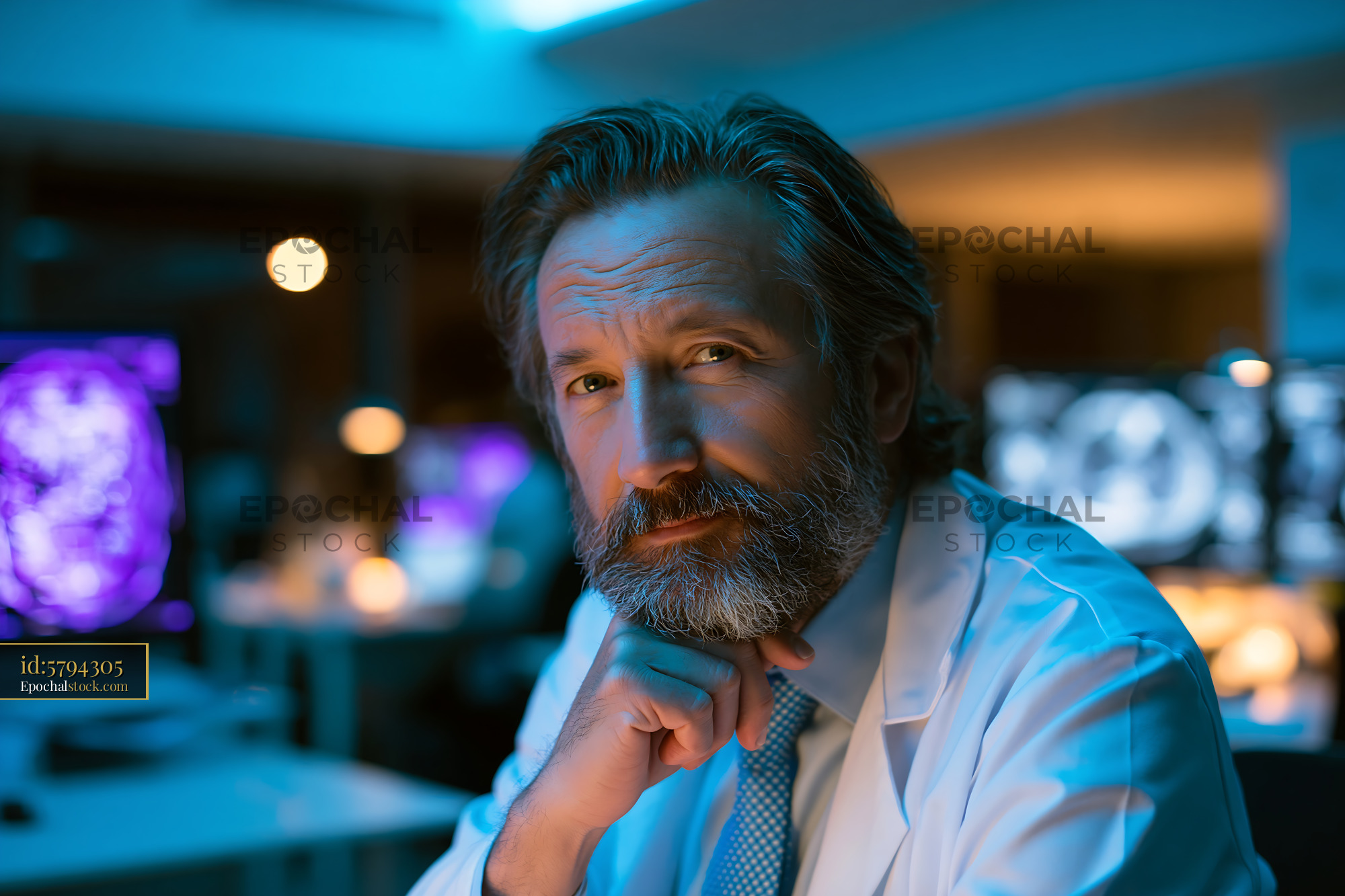 Watermarked full-resolution preview of Medical professional analyzes data in a laboratory setting
