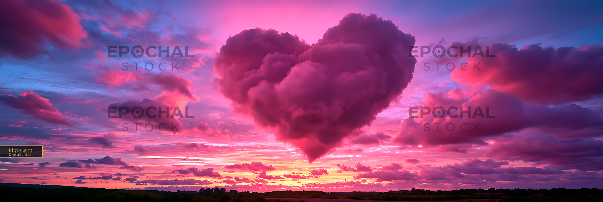Watermarked full-resolution preview of Vivid sunset sky with towering colorful clouds