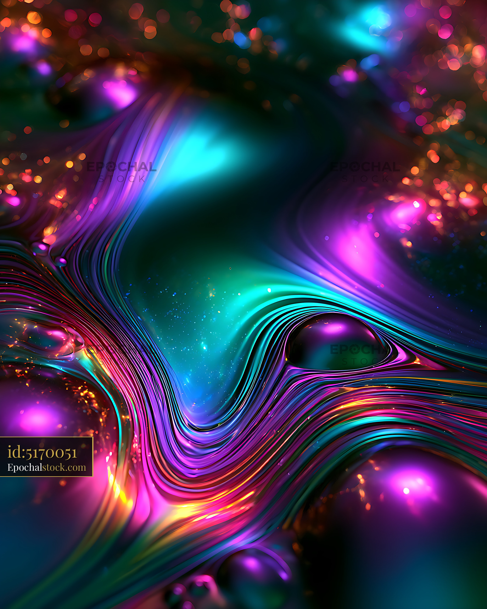 Watermarked full-resolution preview of Colorful abstract neon wave background