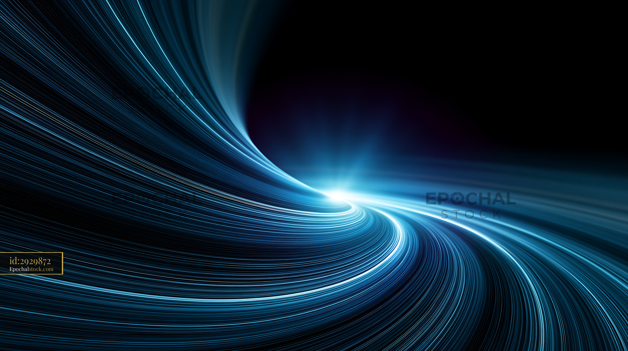 Watermarked full-resolution preview of Blue abstract light trails with sweeping curves