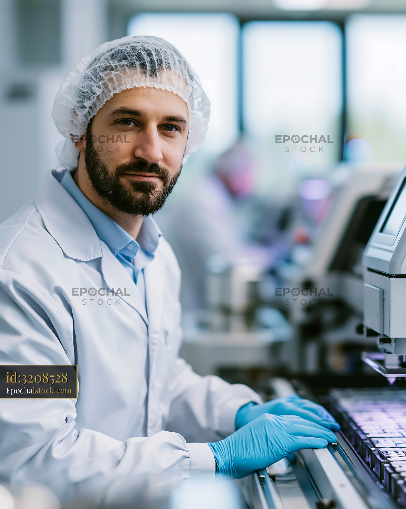 Watermarked full-resolution preview of Scientist working in a laboratory setting with equipment