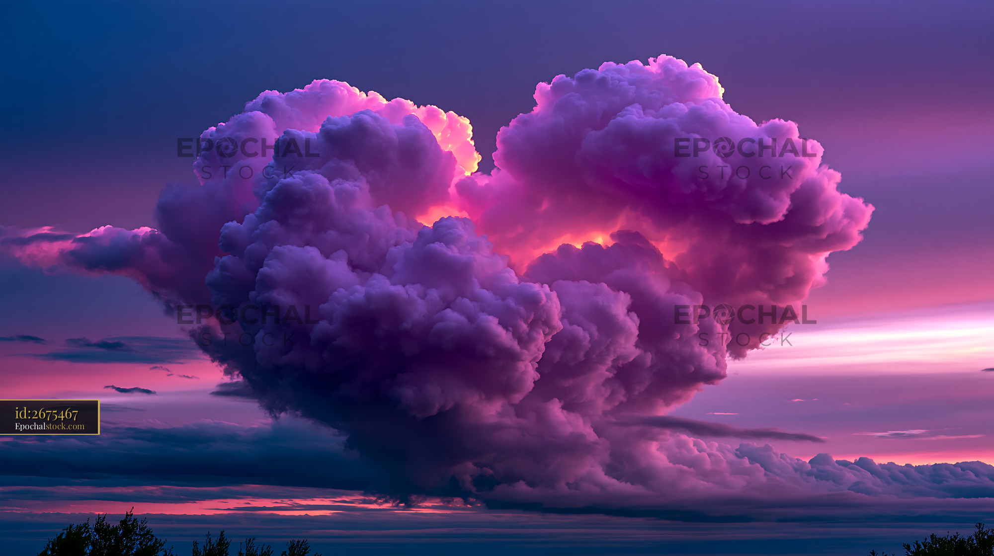 Watermarked full-resolution preview of Heart-shaped cloud formation in colorful sky at sunset