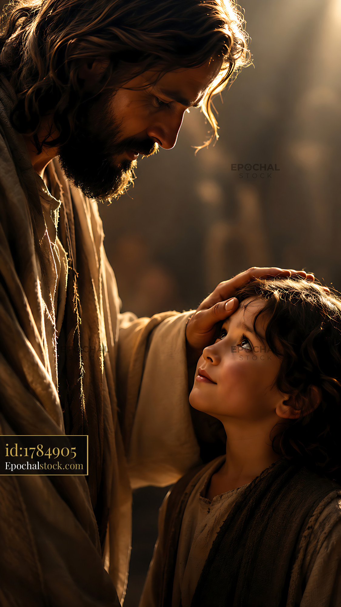 Watermarked full-resolution preview of Moment of connection between a man and a child