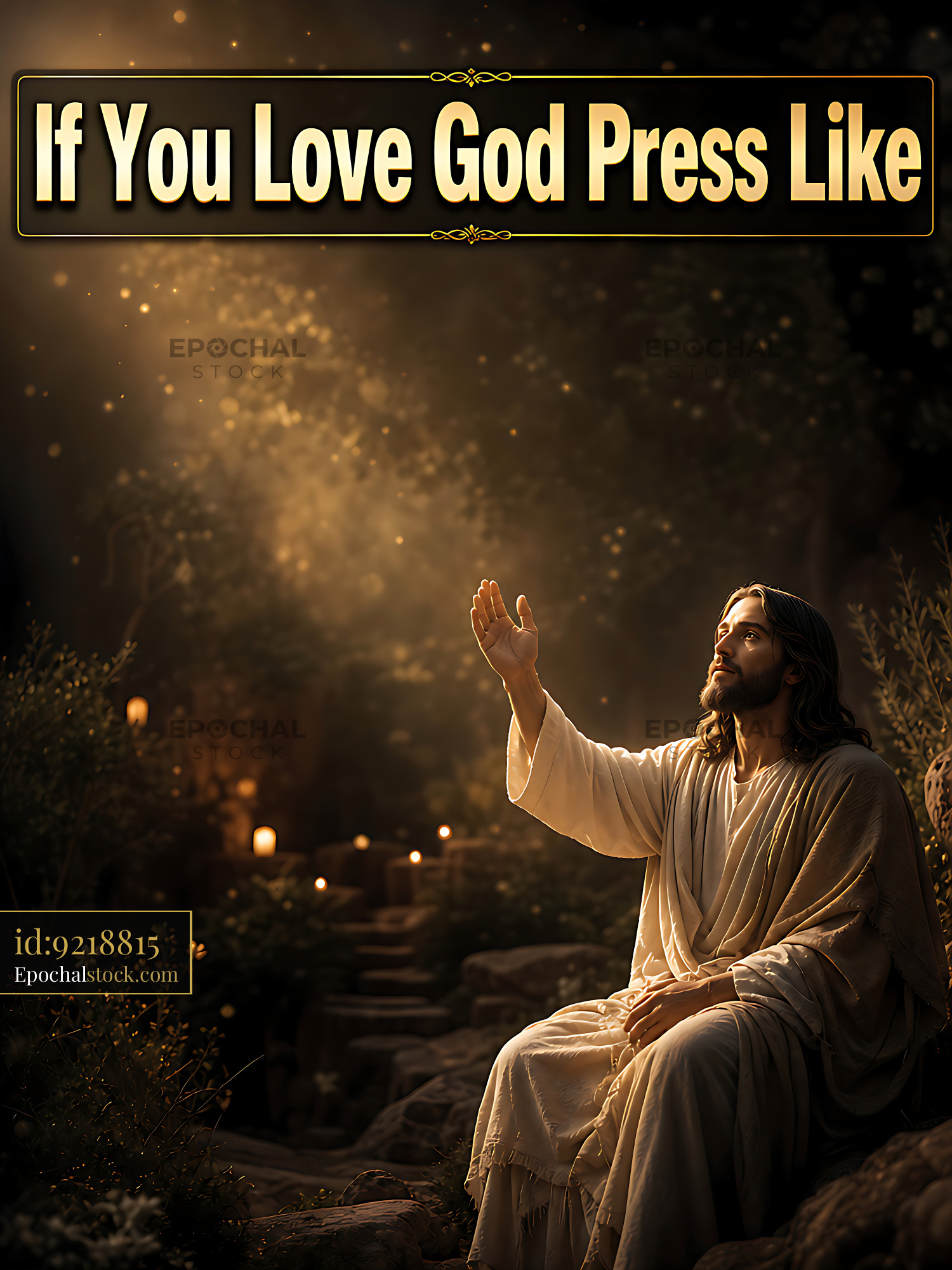 Watermarked full-resolution preview of Message of faith expressed through gesture and light