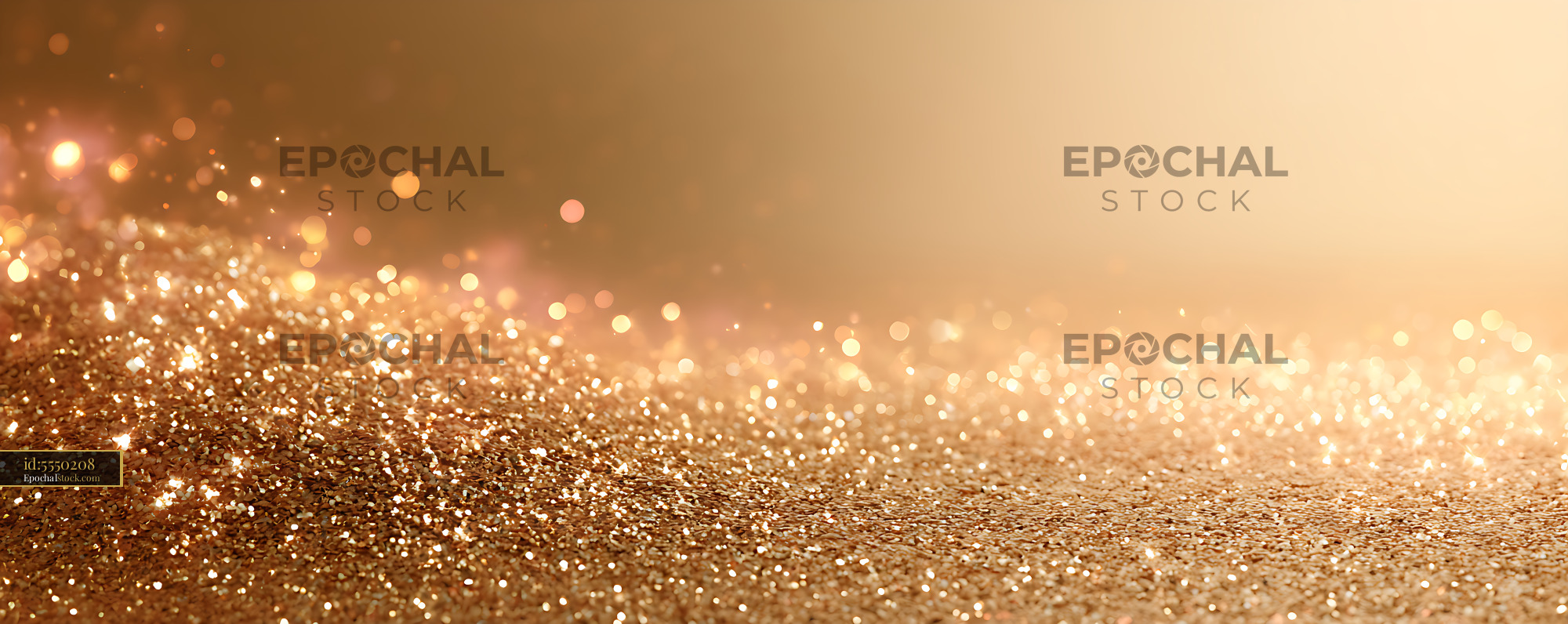 Watermarked full-resolution preview of Warm golden glitter background with shimmering light