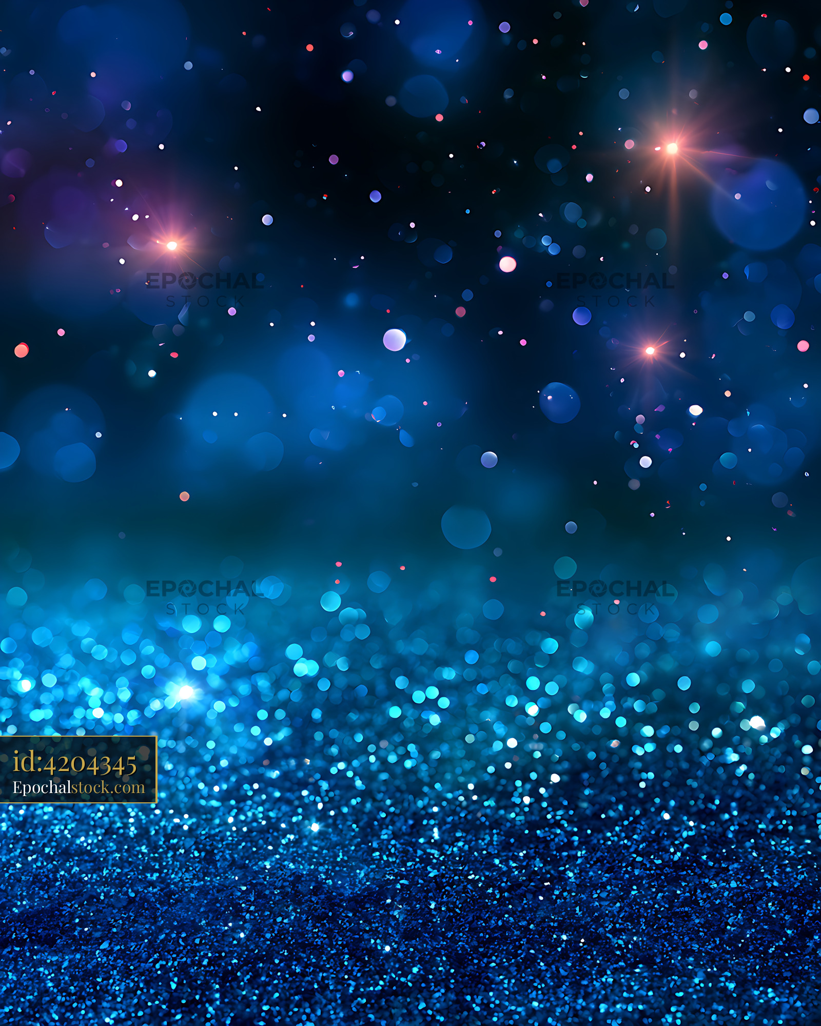Watermarked full-resolution preview of Abstract blue glitter with glowing bokeh