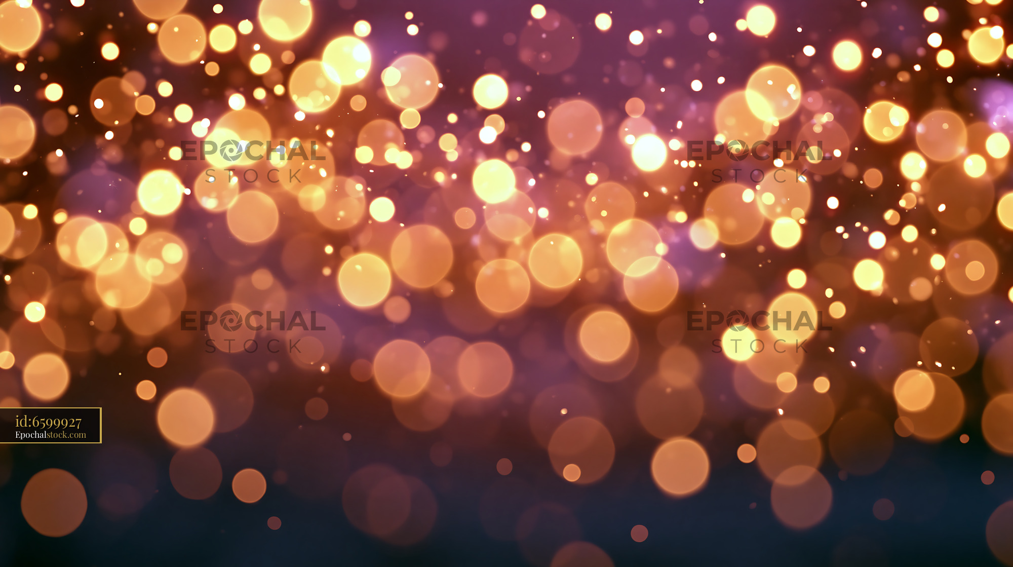 Watermarked full-resolution preview of Golden bokeh lights create a festive atmosphere