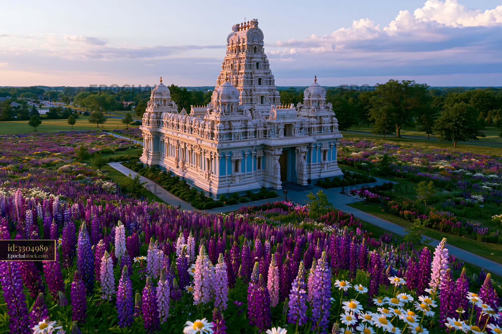 Watermarked full-resolution preview of Architectural structure with gardens in bloom