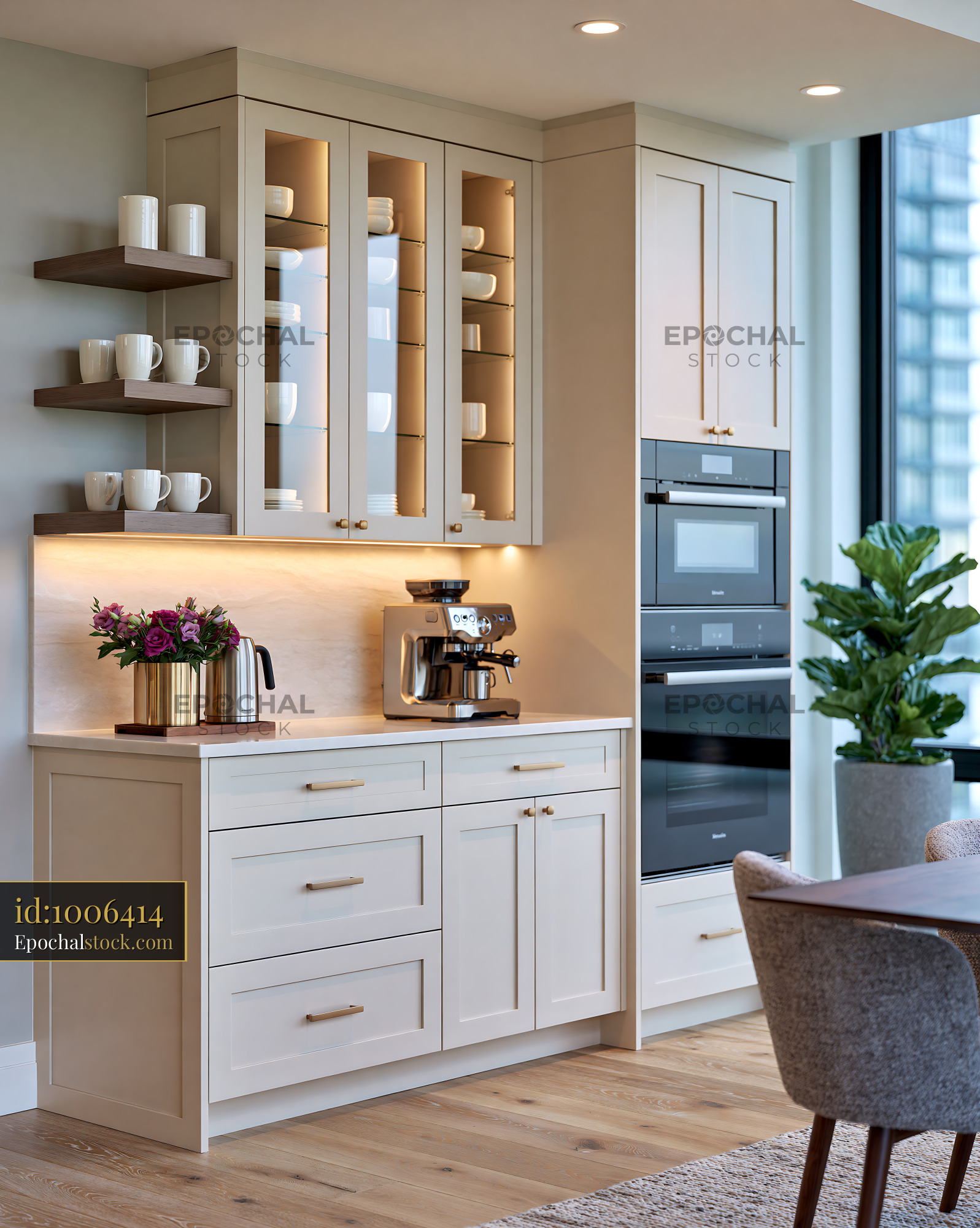 Watermarked full-resolution preview of Modern kitchen design with sleek cabinets and appliances