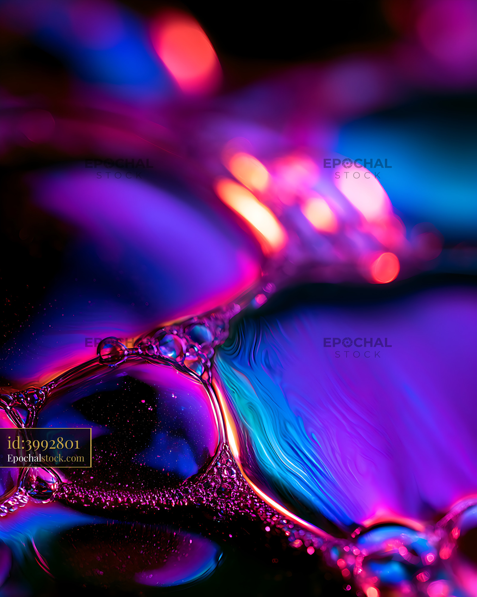 Watermarked full-resolution preview of Vibrant abstract liquid splash in neon colors