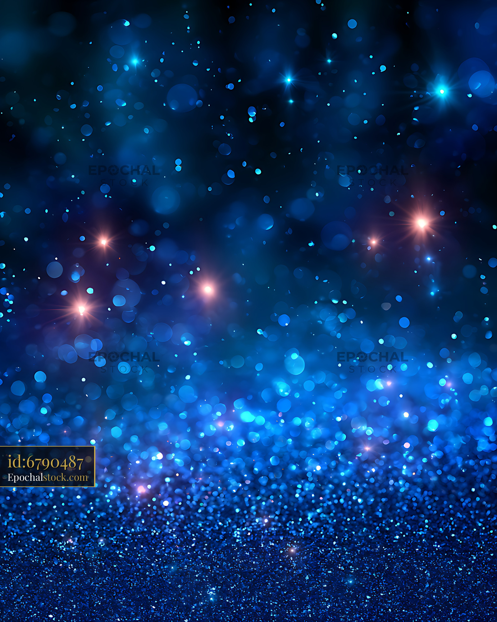 Watermarked full-resolution preview of Abstract blue bokeh with sparkling lights