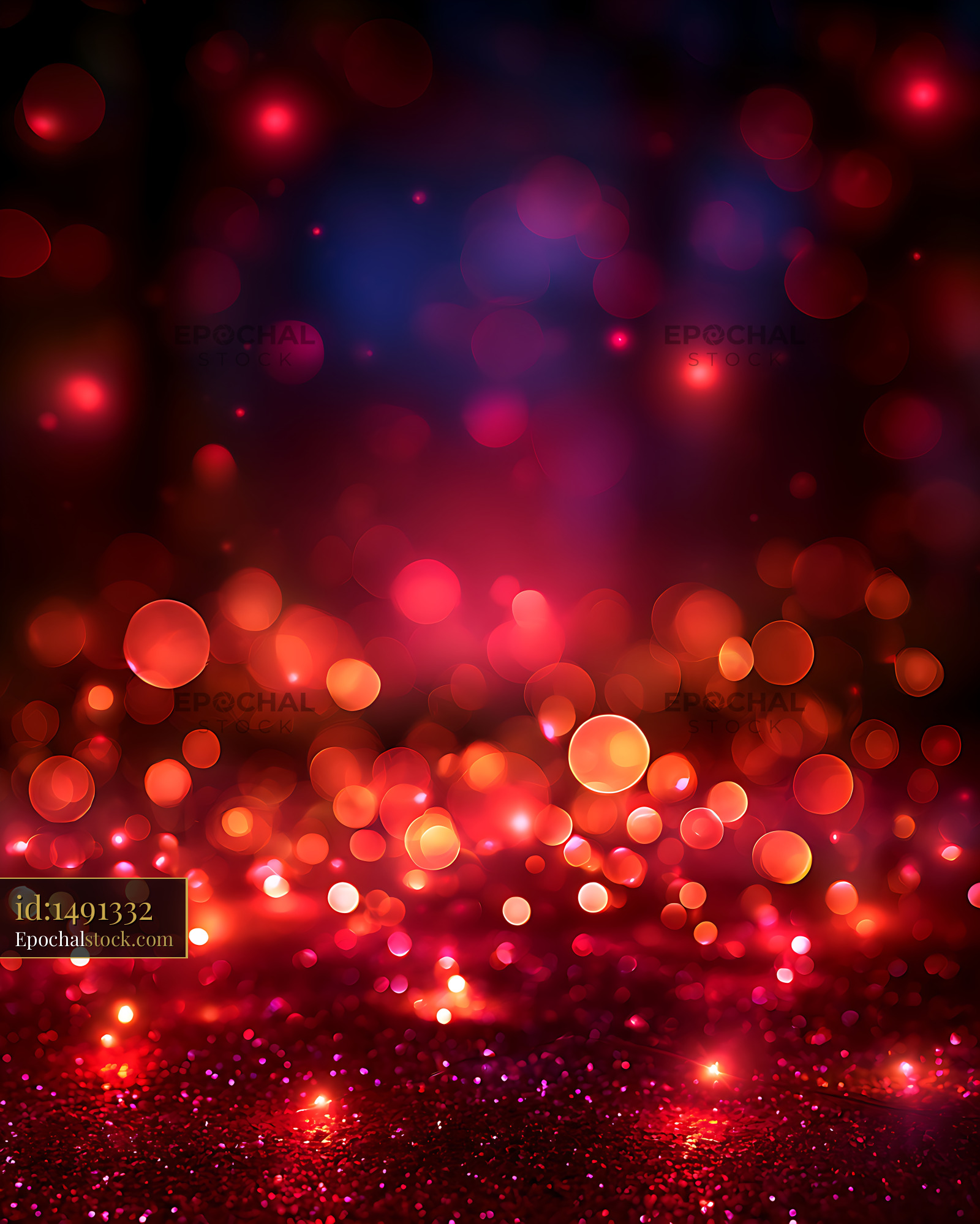 Watermarked full-resolution preview of Vibrant abstract bokeh lights in red and magenta tones