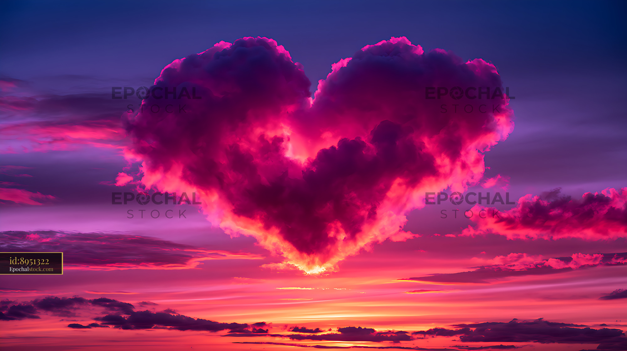 Watermarked full-resolution preview of Vivid purple and pink sunset clouds