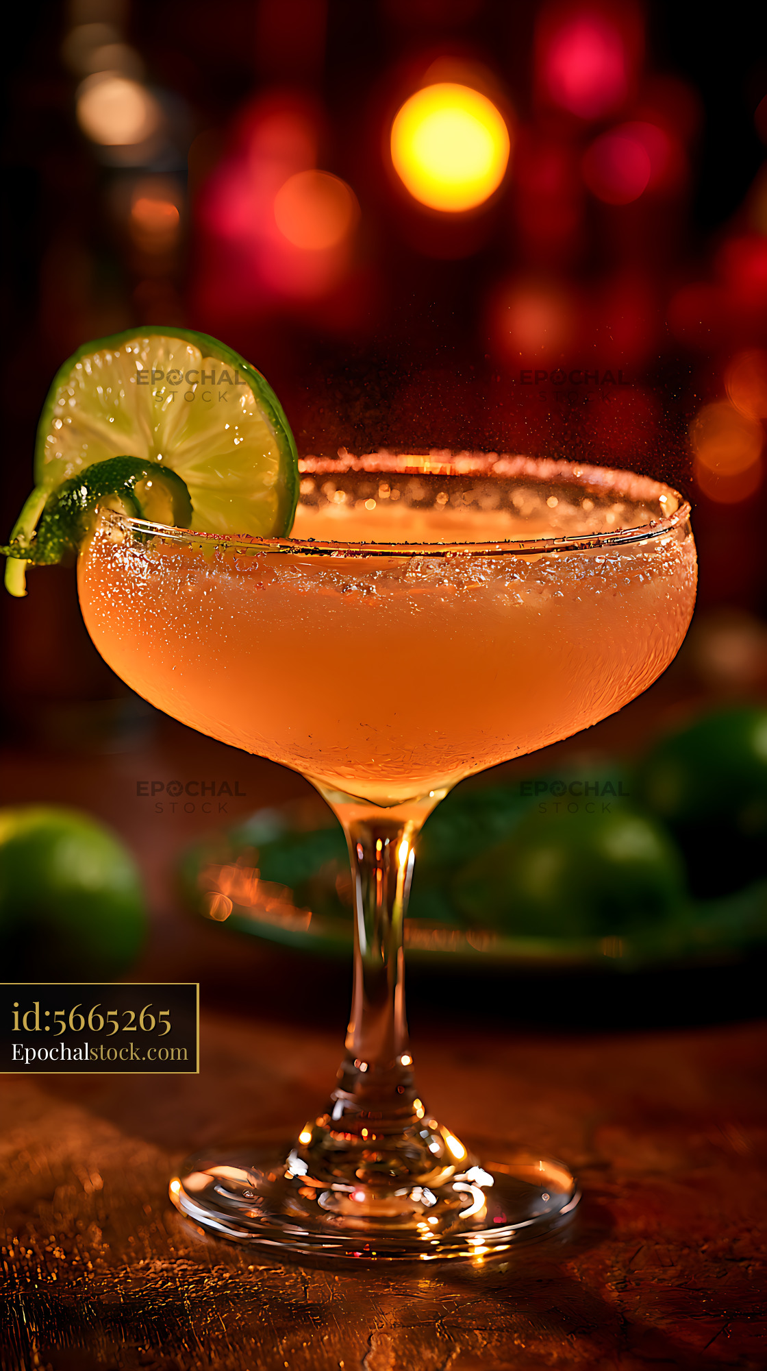 Watermarked full-resolution preview of Orange citrus cocktail with lime and salted rim