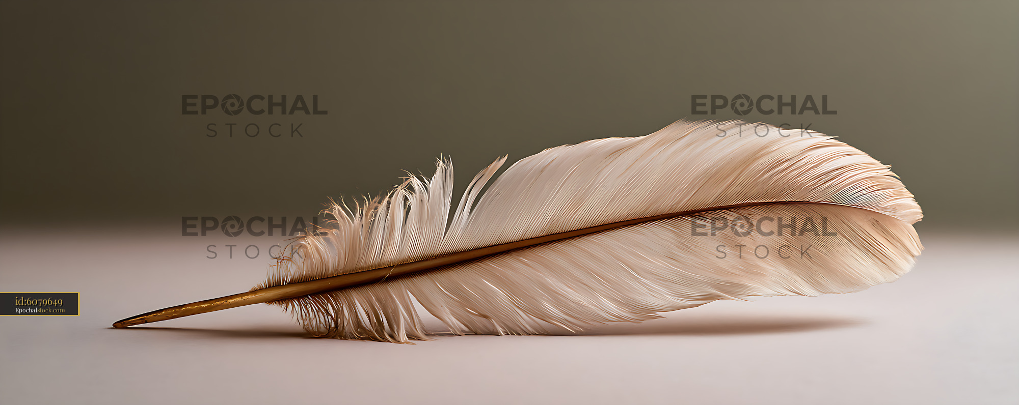 Watermarked full-resolution preview of White feather in soft minimalist close-up