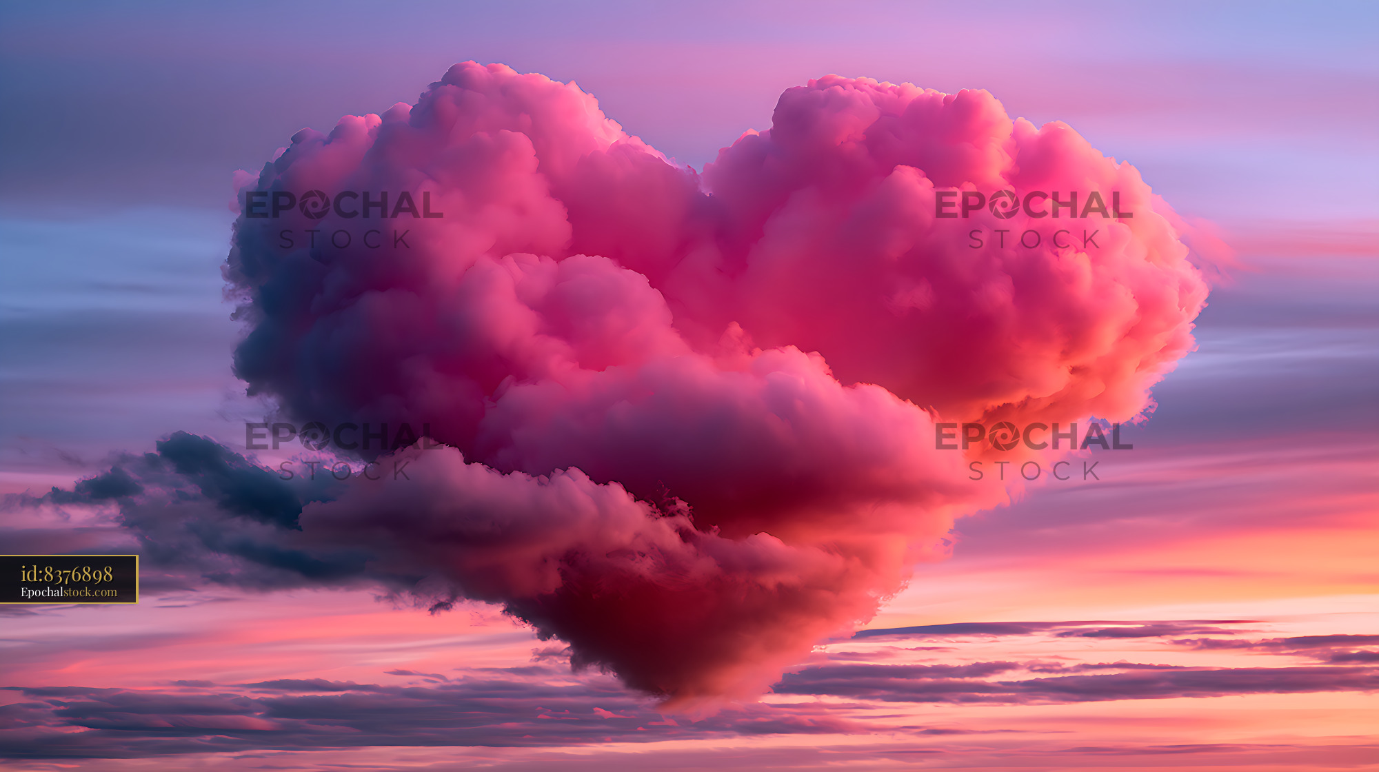Watermarked full-resolution preview of Vivid magenta storm cloud in a glowing sunset sky