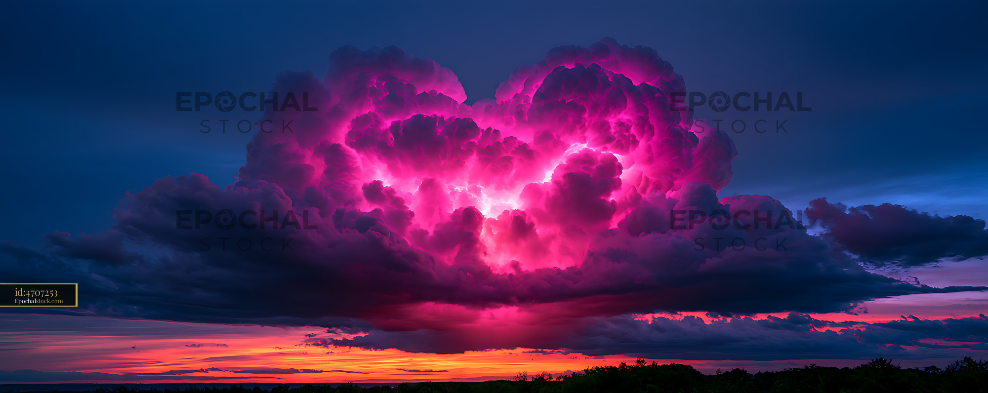 Watermarked full-resolution preview of Towering pink storm clouds at sunset