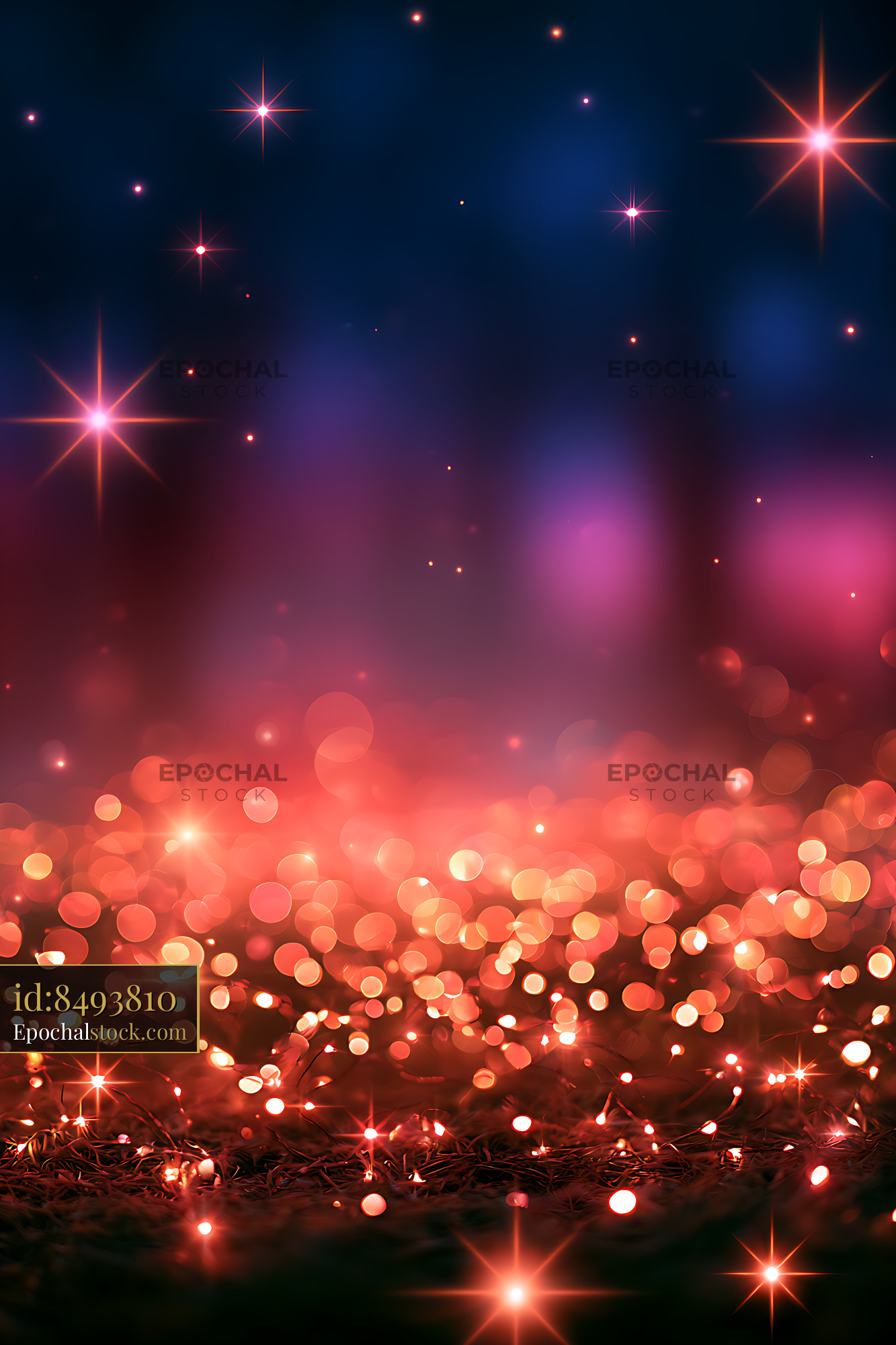 Watermarked full-resolution preview of Abstract glowing red and blue bokeh lights