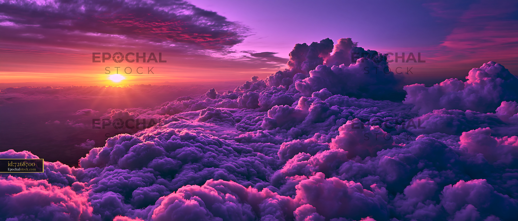 Watermarked full-resolution preview of Colorful clouds at sunset in the sky
