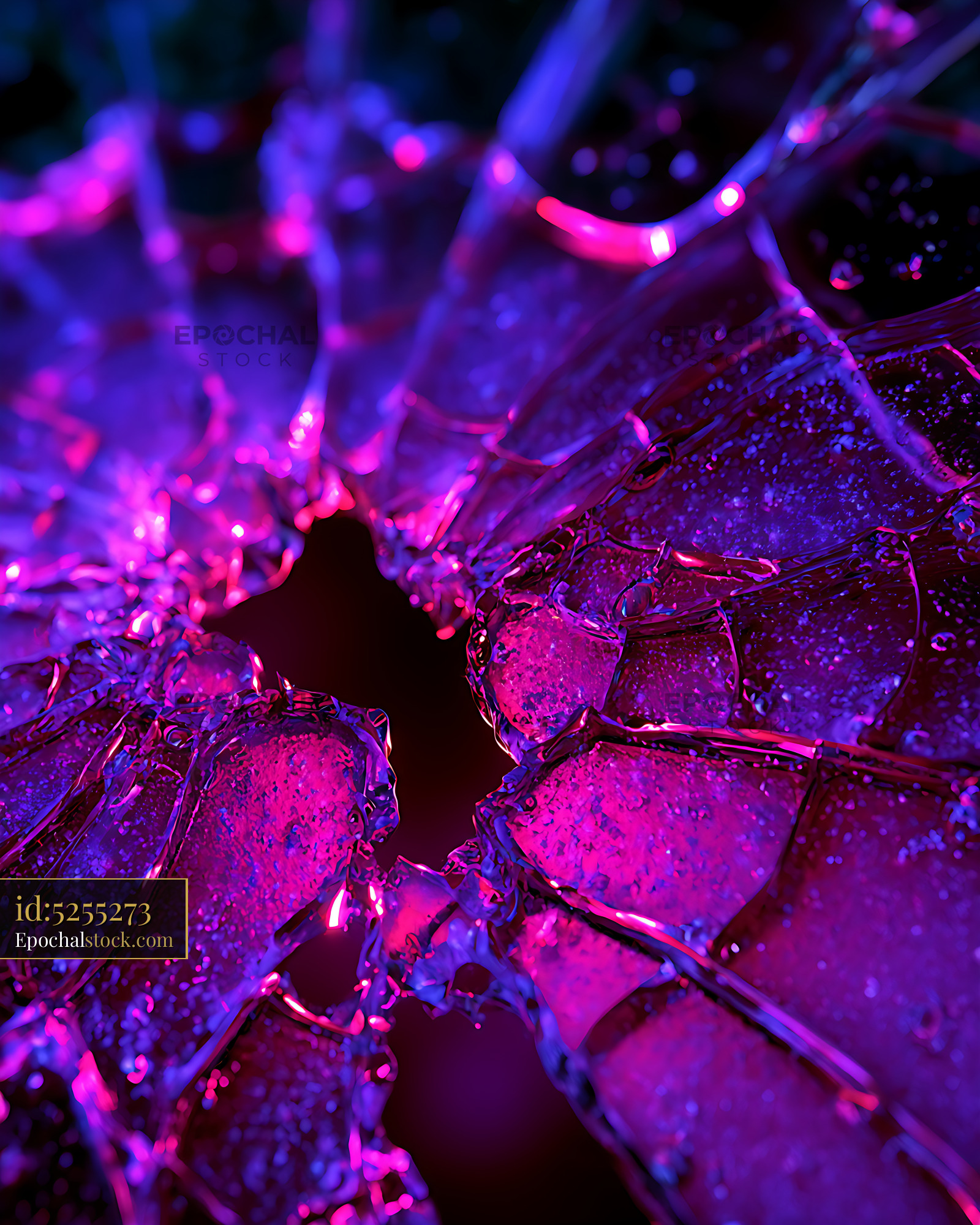 Watermarked full-resolution preview of Vivid neon crystalline texture in magenta and blue