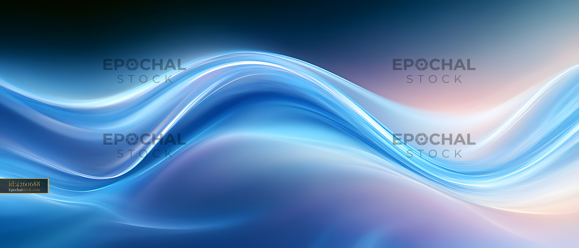 Watermarked full-resolution preview of Abstract blue flowing waves with glowing light