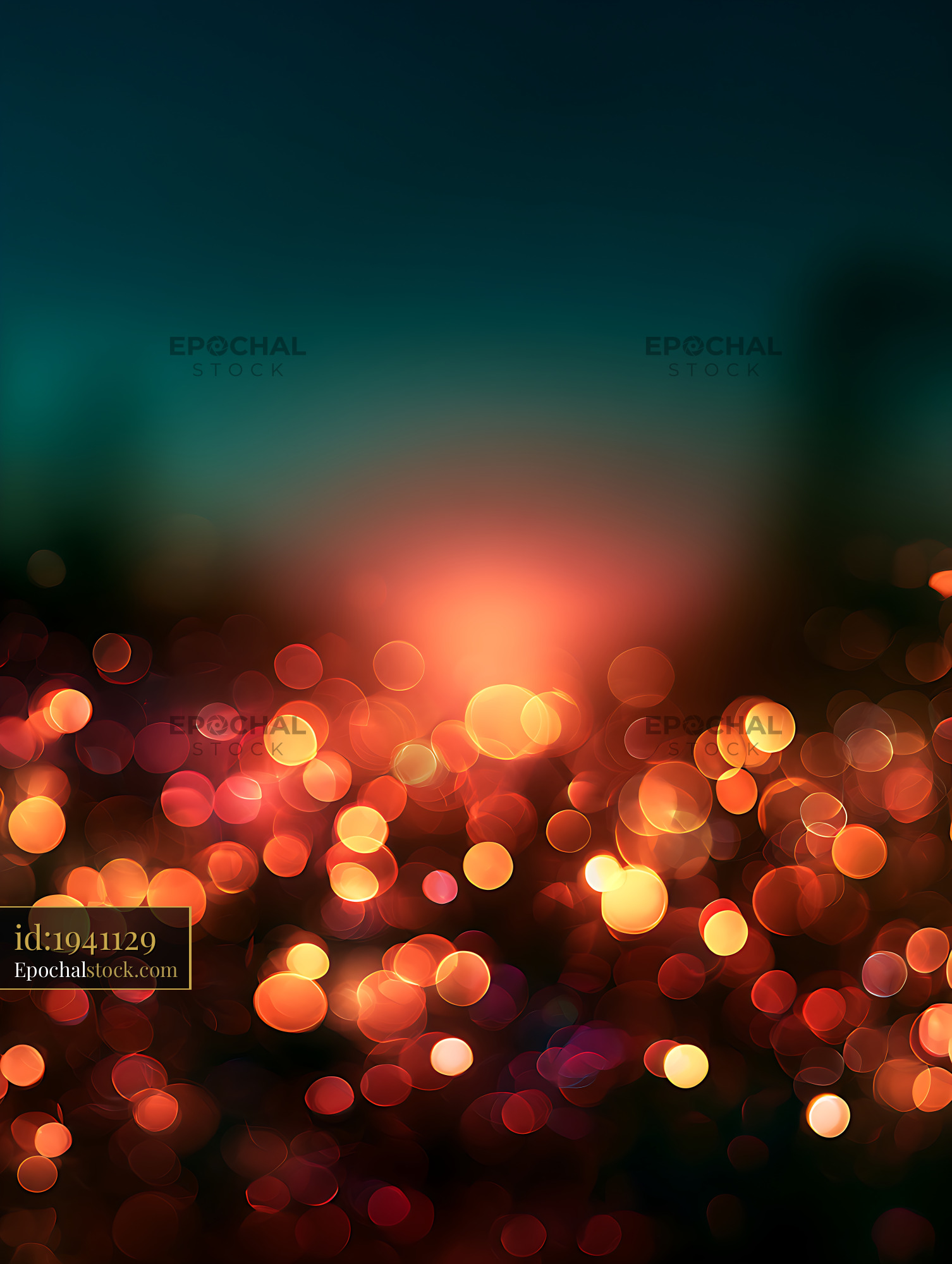 Watermarked full-resolution preview of Abstract glowing orange bokeh background