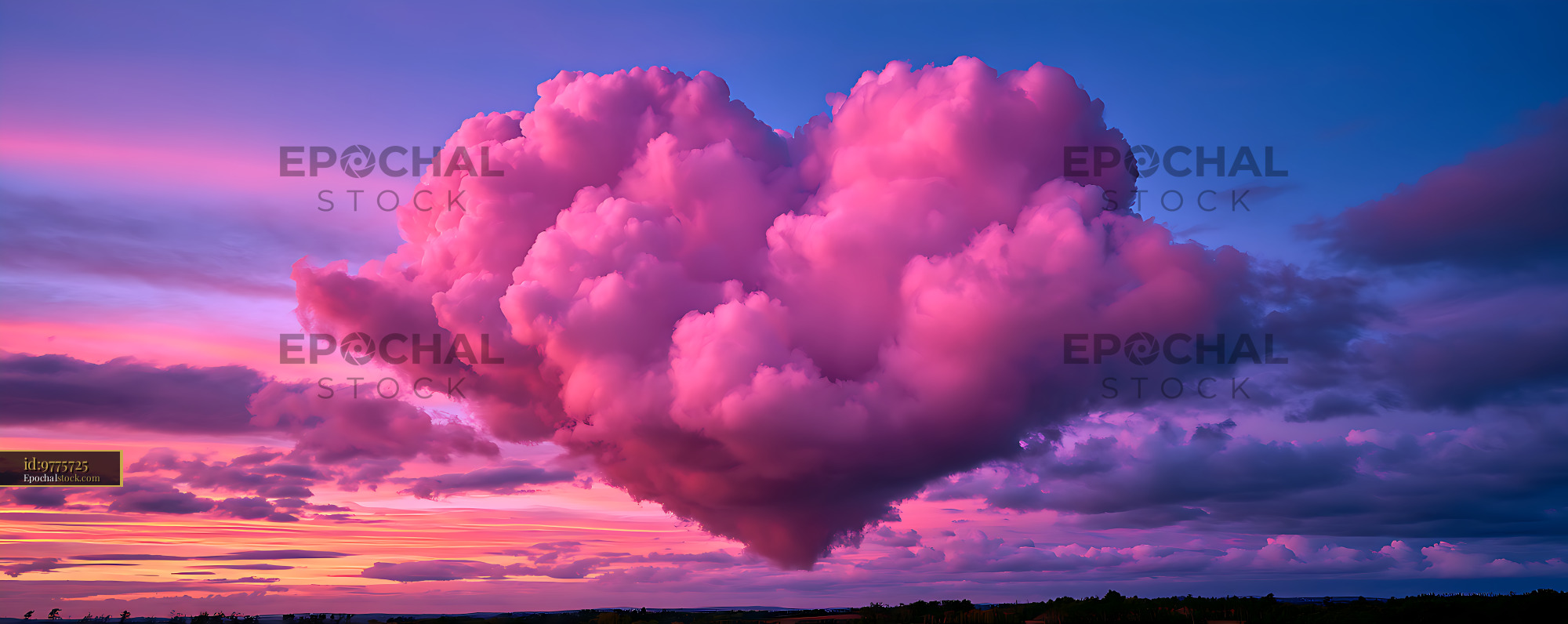 Watermarked full-resolution preview of Vivid pink and purple storm clouds at sunset