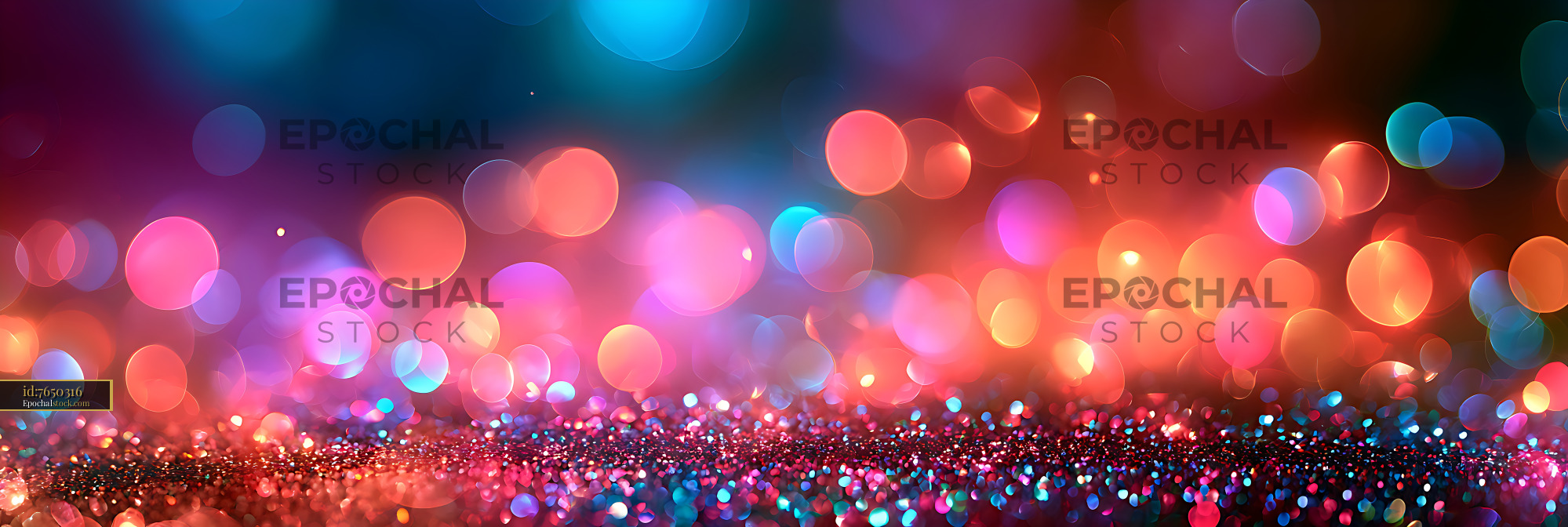 Watermarked full-resolution preview of Vibrant multicolor bokeh and glitter abstract background