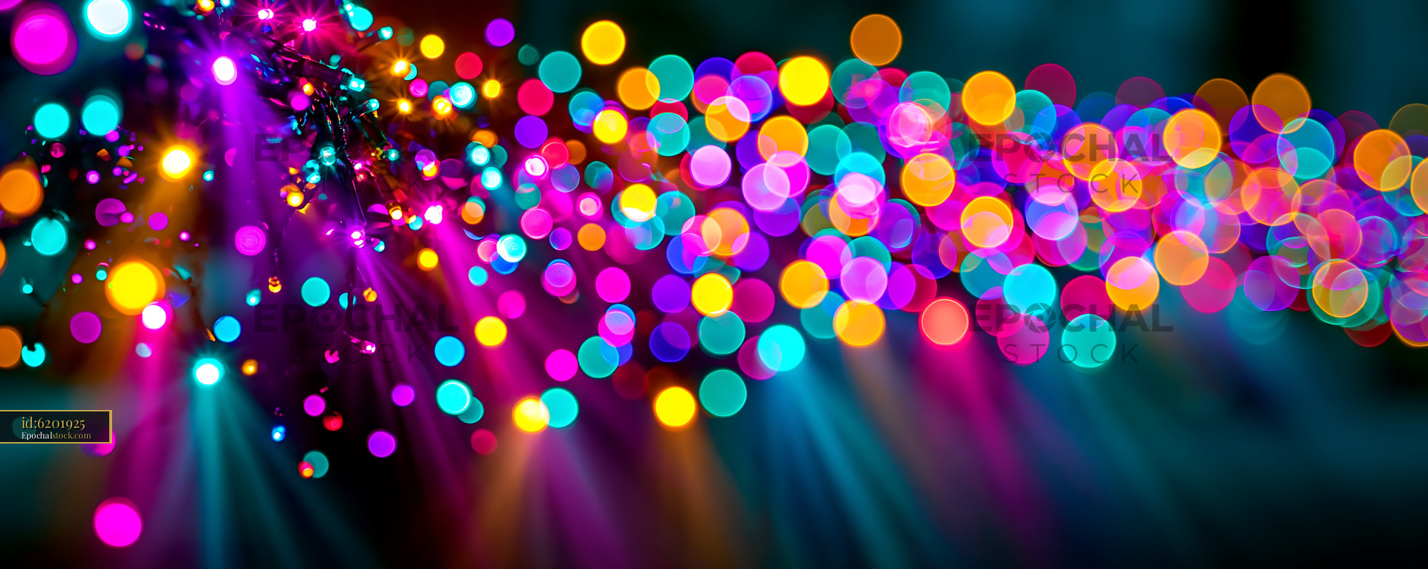Watermarked full-resolution preview of Vibrant multicolored bokeh light background