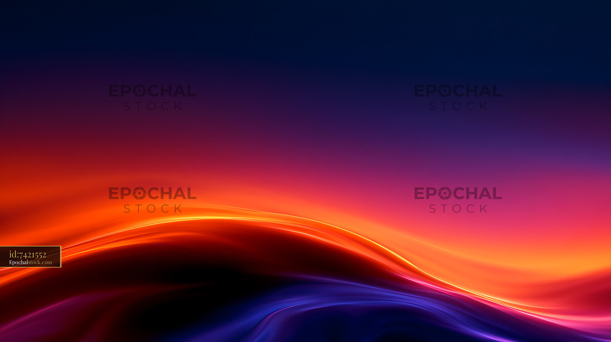 Watermarked full-resolution preview of Vibrant abstract wave background with flowing light curves