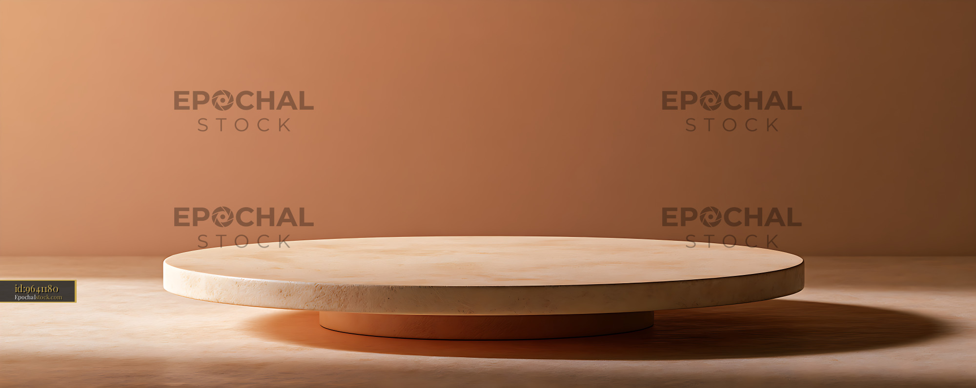 Watermarked full-resolution preview of Minimal round display platform with warm shadows