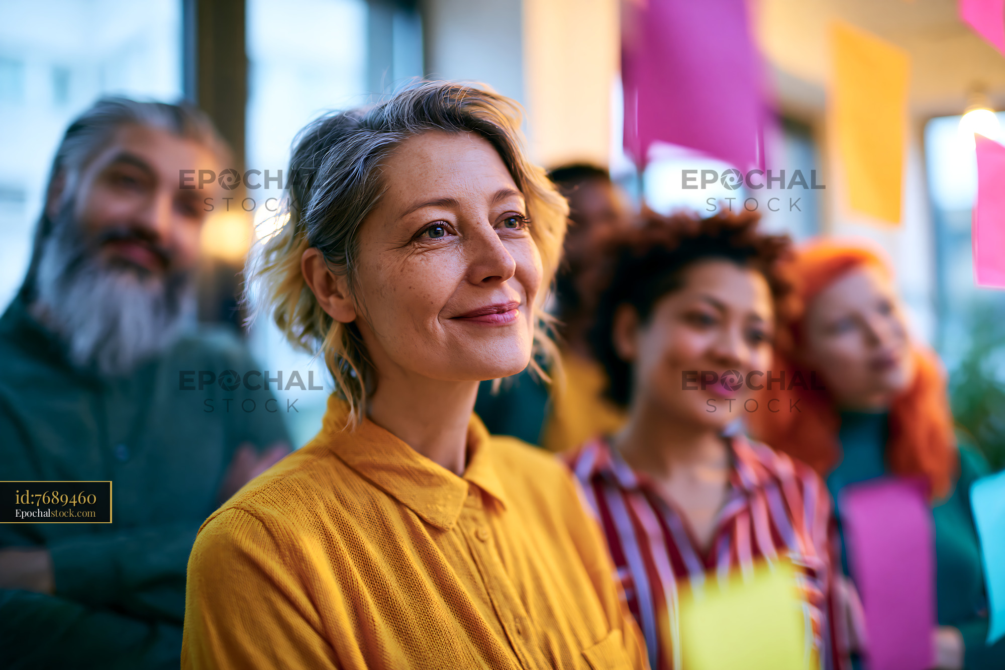 Watermarked full-resolution preview of Group of diverse people in casual clothes during a workshop