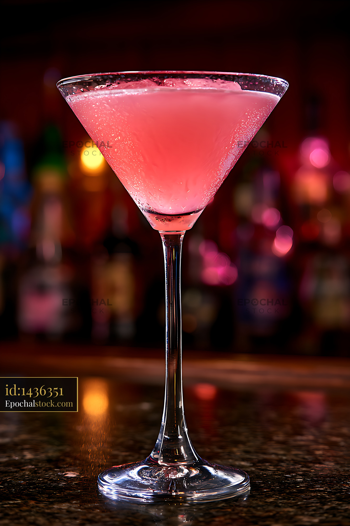 Watermarked full-resolution preview of Pink drink served in a clear martini glass