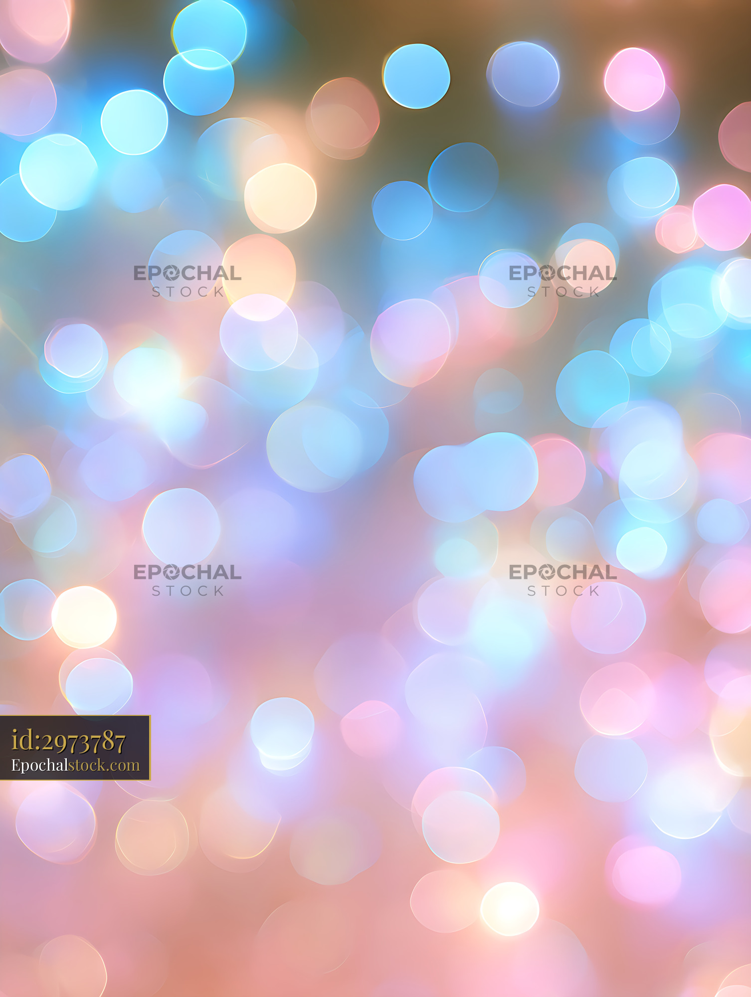 Watermarked full-resolution preview of Soft pastel bokeh circles in colorful abstract background