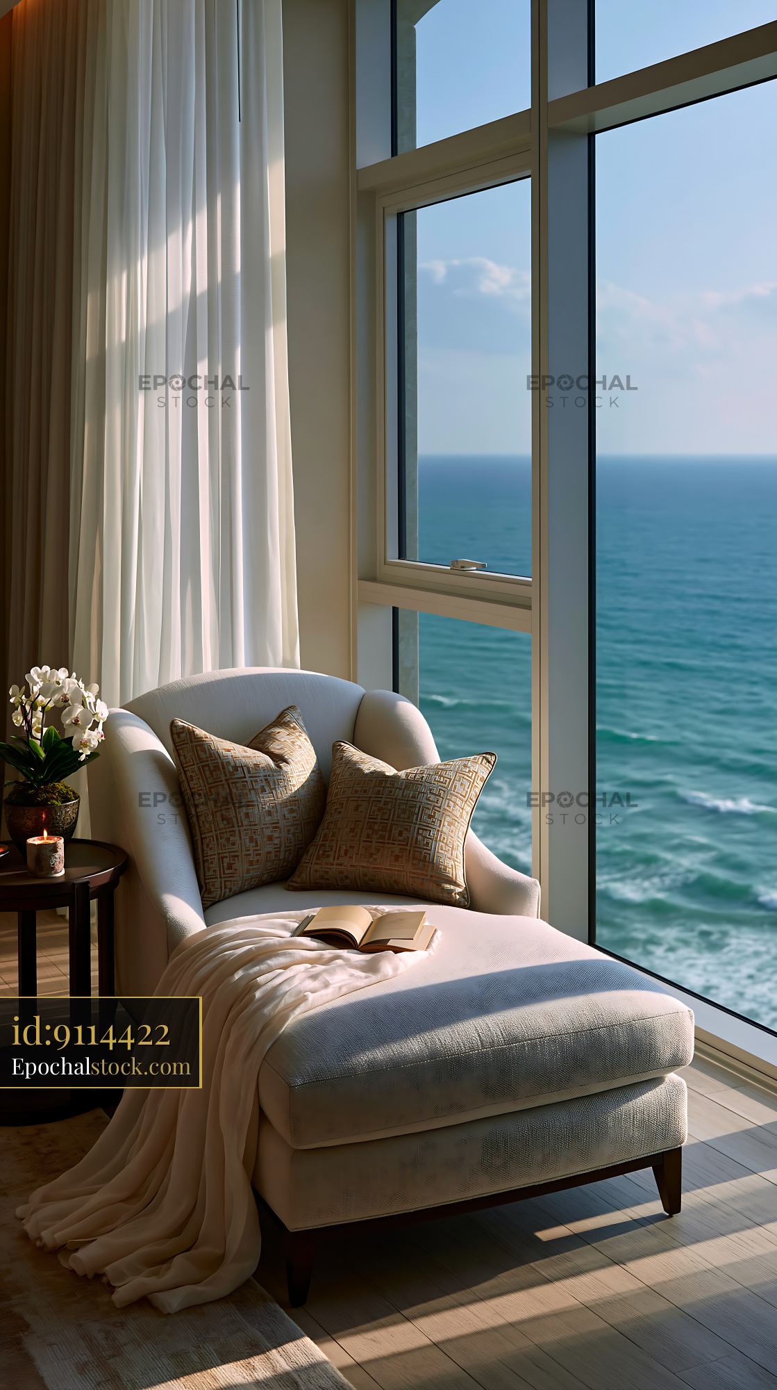 Watermarked full-resolution preview of Cozy chair by the window with ocean view