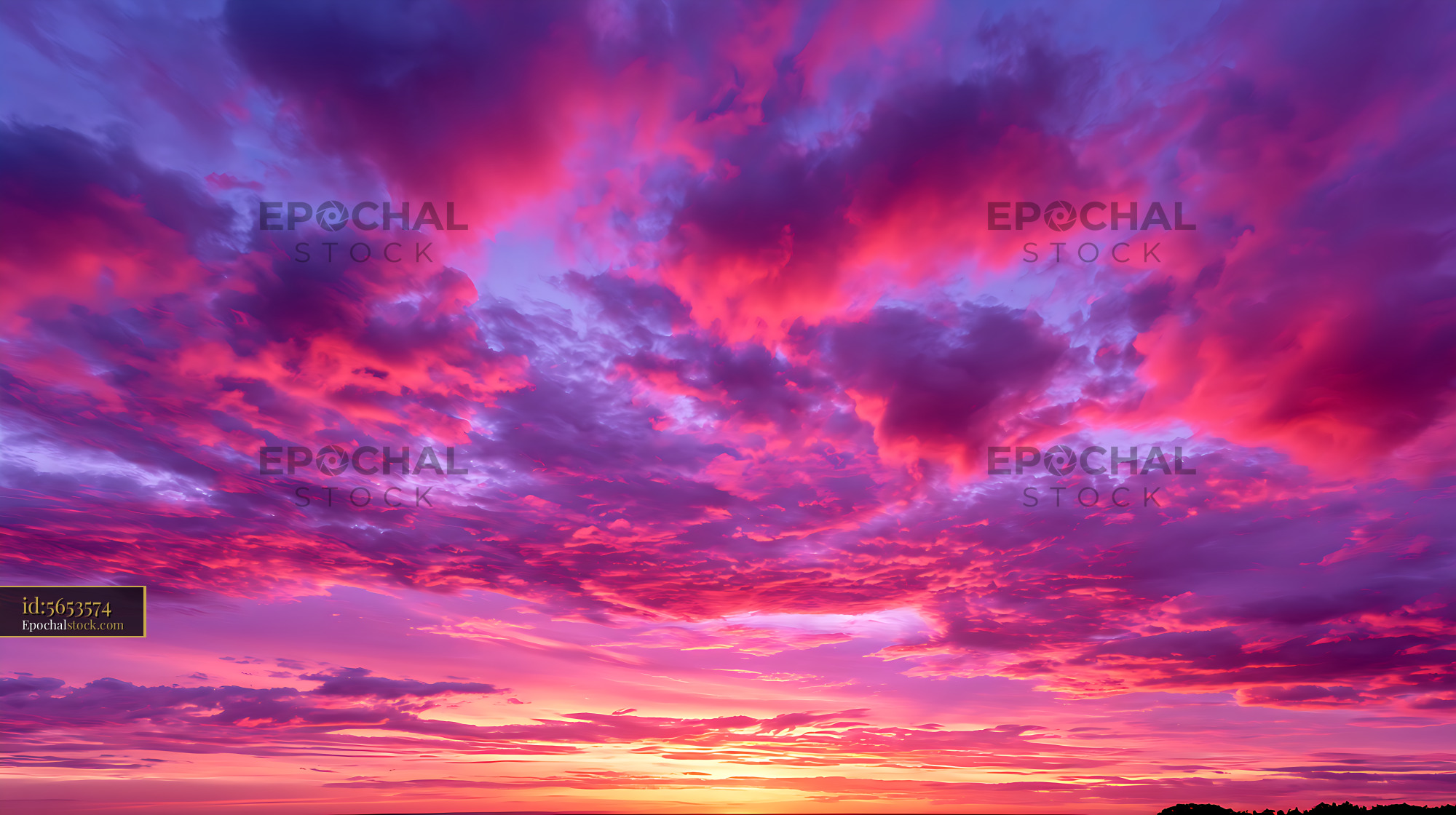 Watermarked full-resolution preview of Colorful pink and purple clouds at sunset