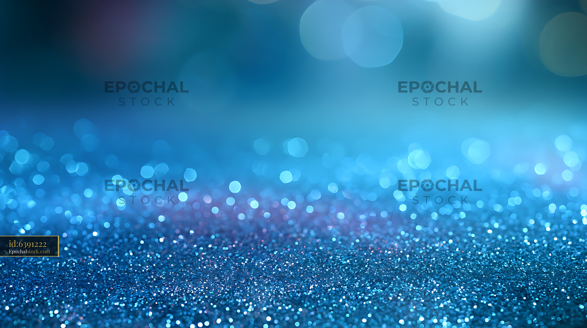 Watermarked full-resolution preview of Abstract blue glitter and glowing bokeh background