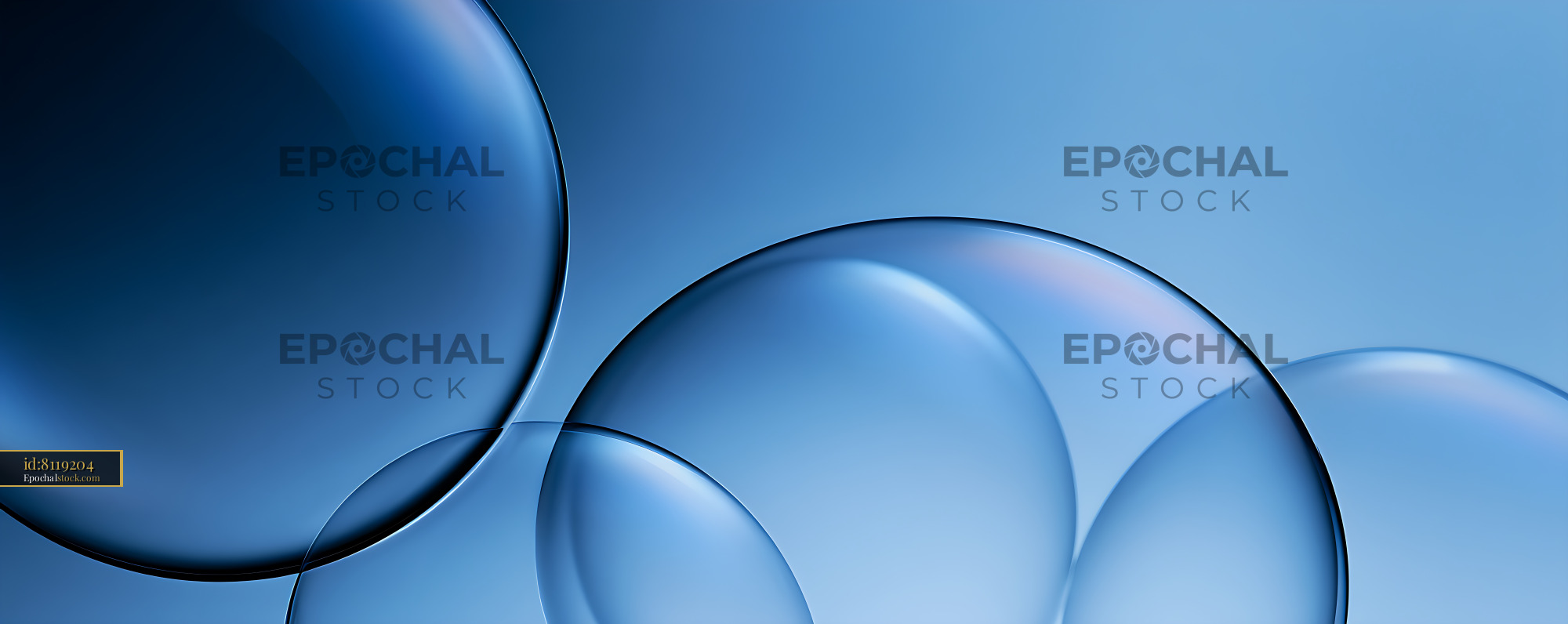 Watermarked full-resolution preview of Overlapping translucent blue spheres with glossy highlights