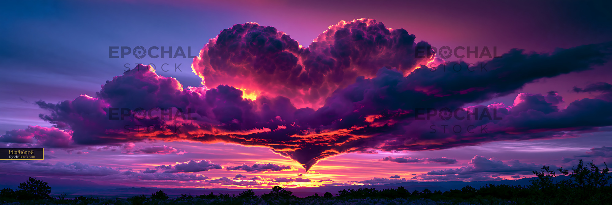 Watermarked full-resolution preview of Vivid sunset with towering storm clouds