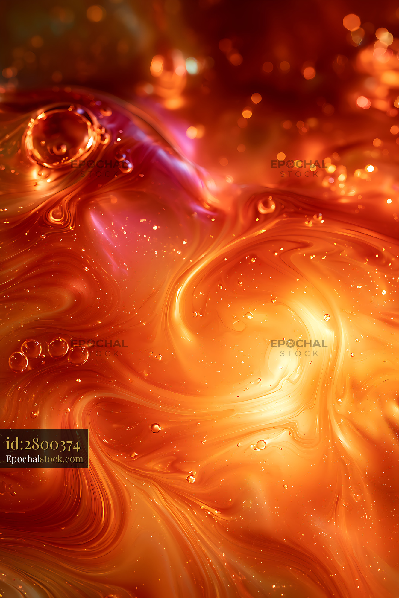 Watermarked full-resolution preview of Vibrant abstract fluid texture in orange and red