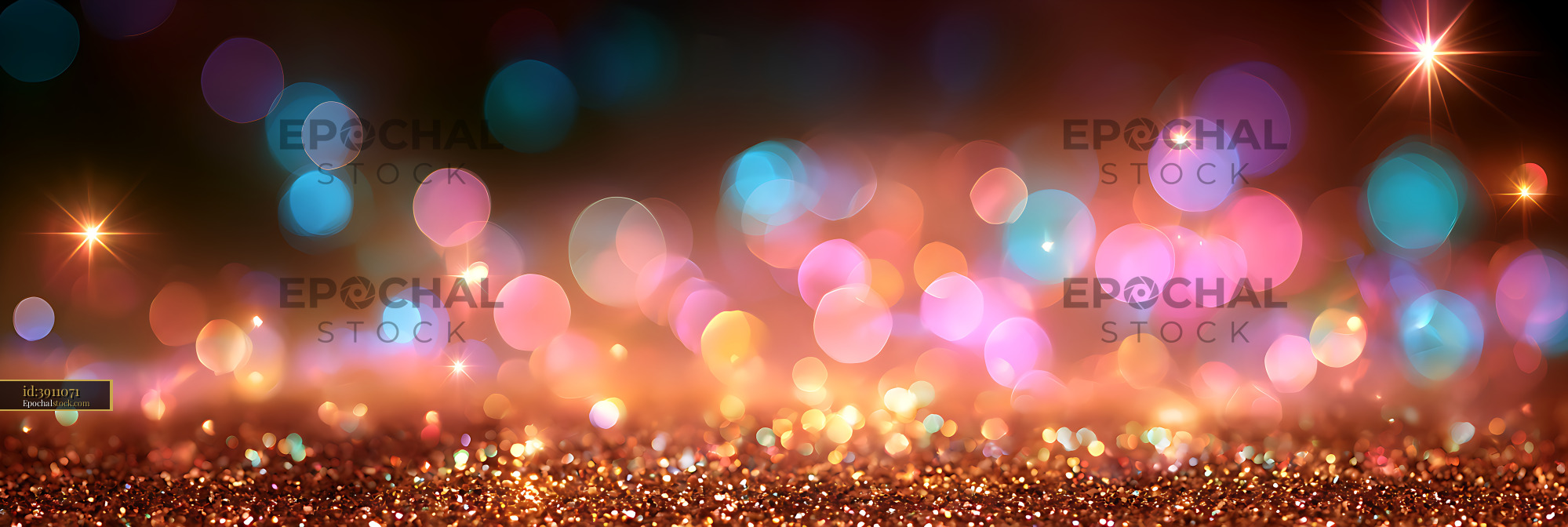 Watermarked full-resolution preview of Abstract multicolor bokeh and sparkling lights