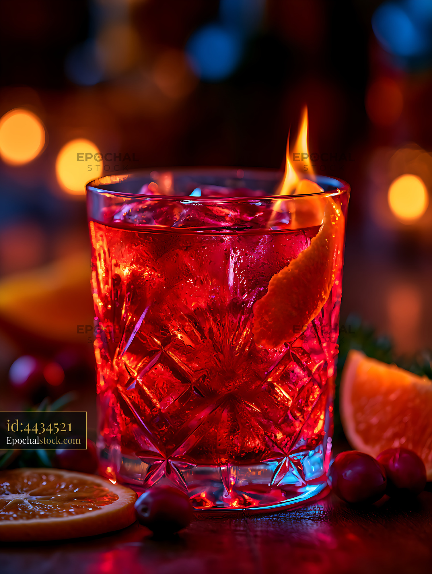 Watermarked full-resolution preview of Dramatic red cocktail in a textured glass