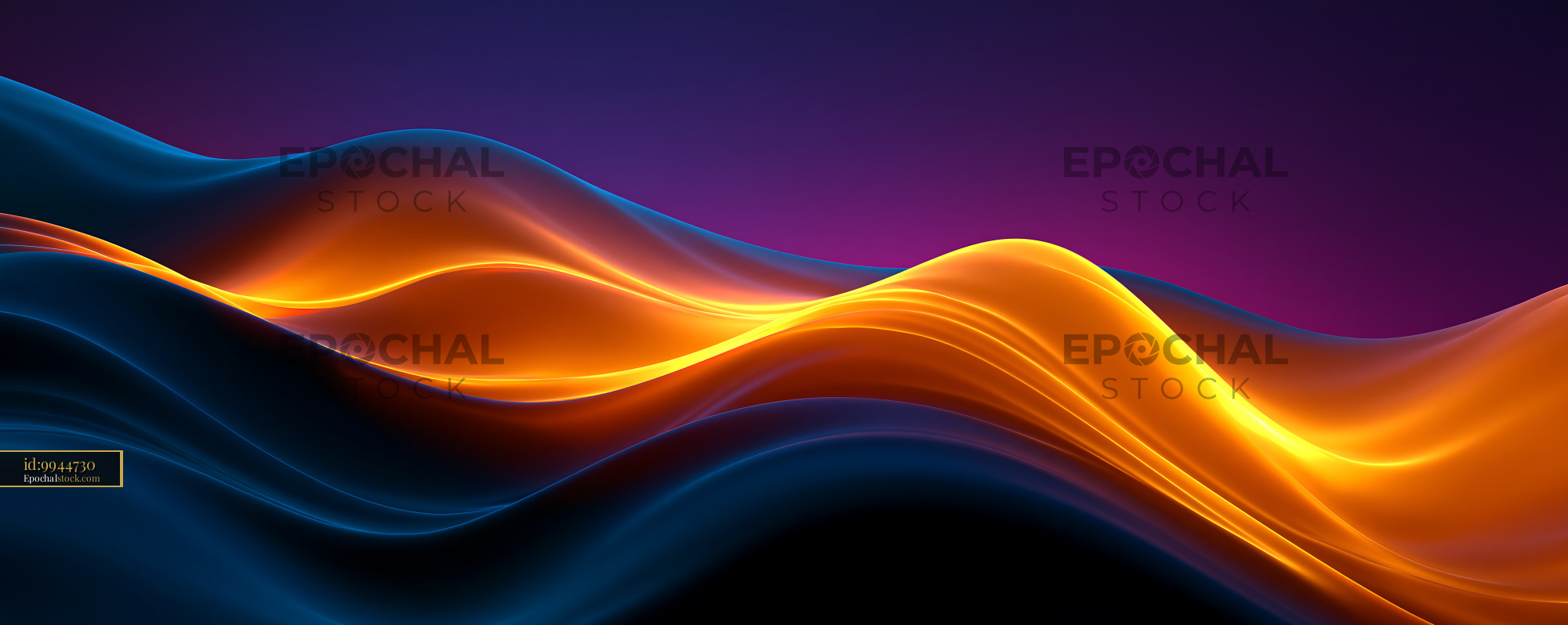 Watermarked full-resolution preview of Colorful abstract light waves on a dark background
