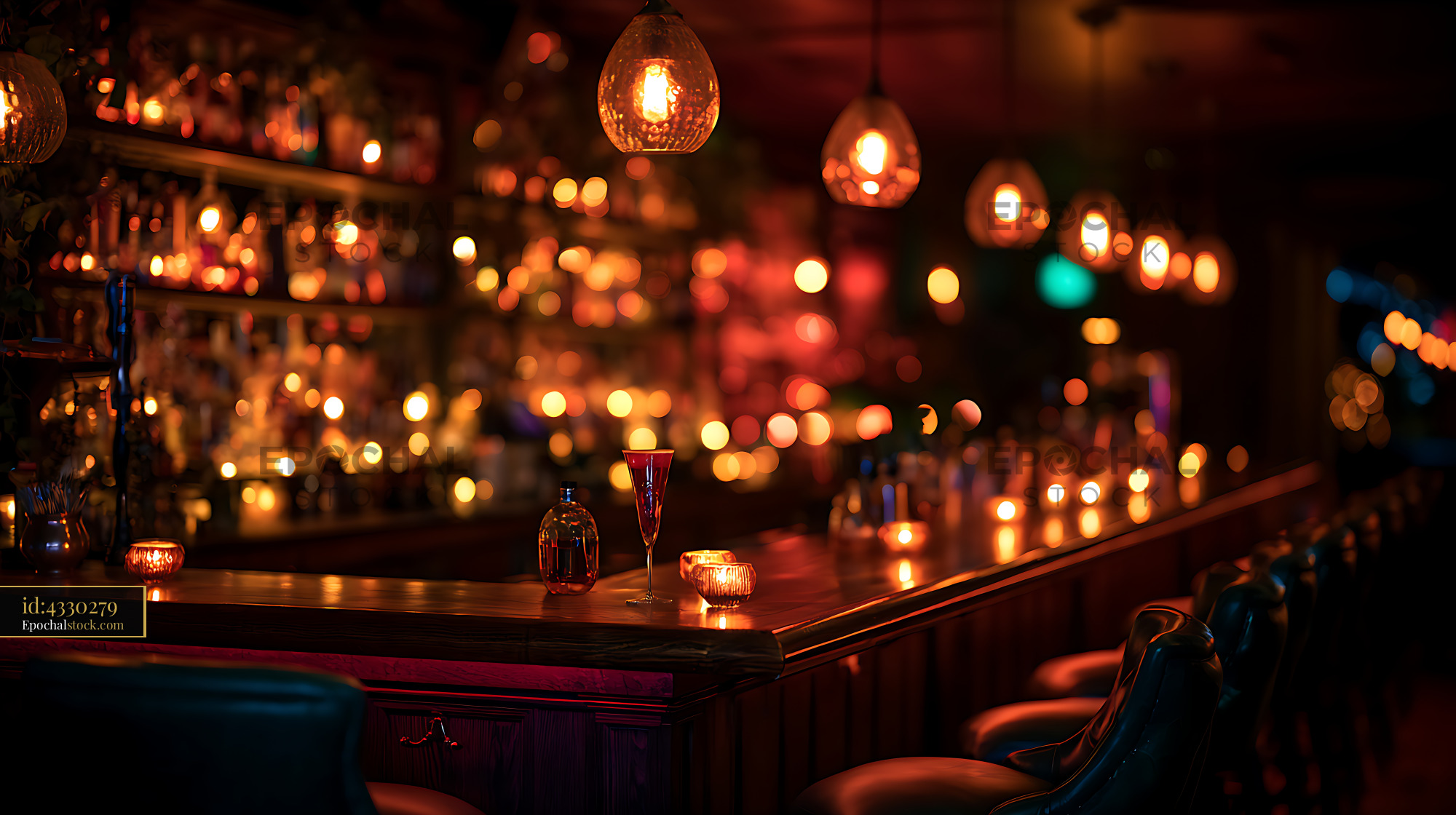 Watermarked full-resolution preview of Atmospheric cocktail bar with warm ambient lighting