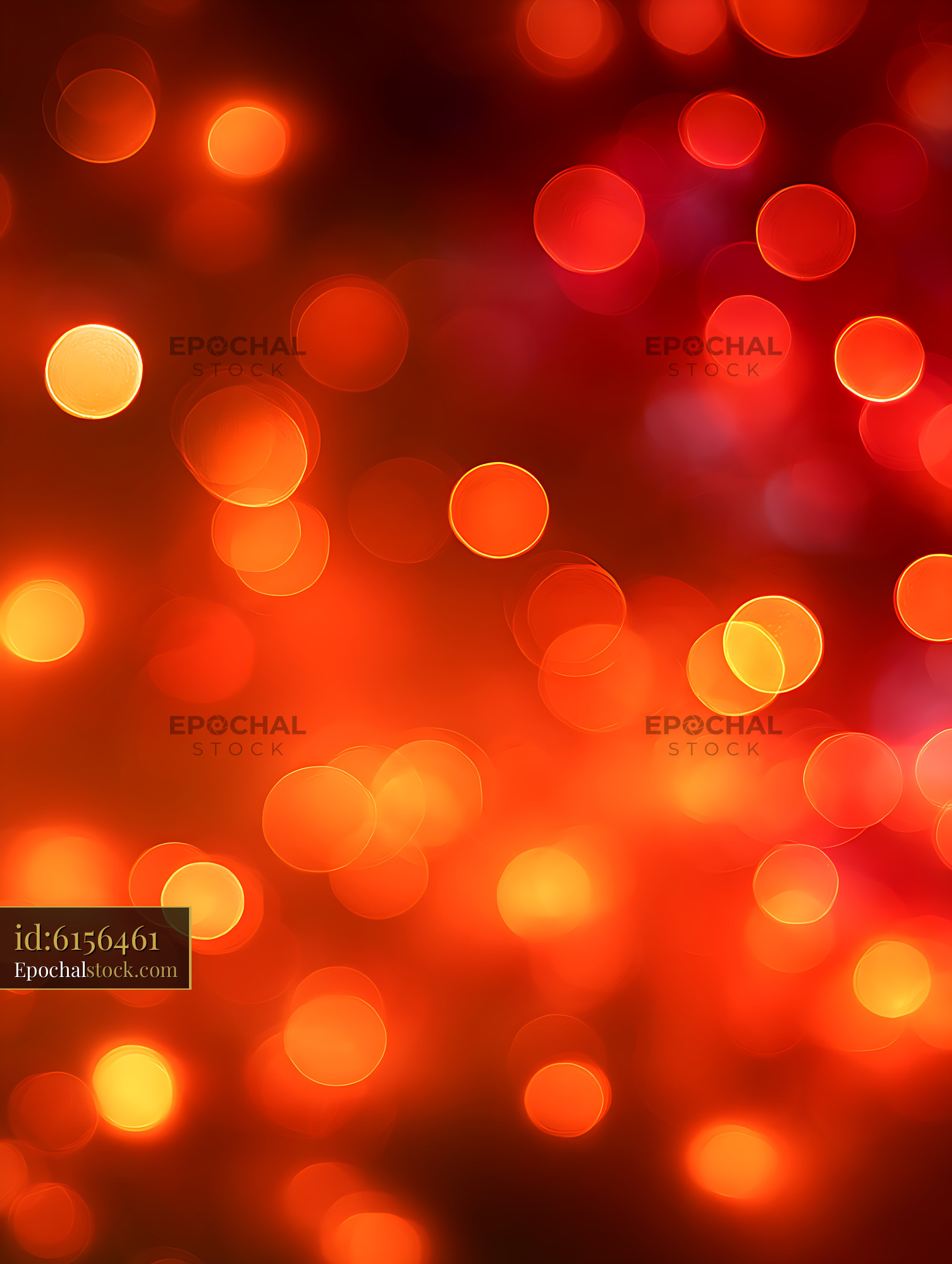 Watermarked full-resolution preview of Vibrant red orange bokeh lights abstract backdrop