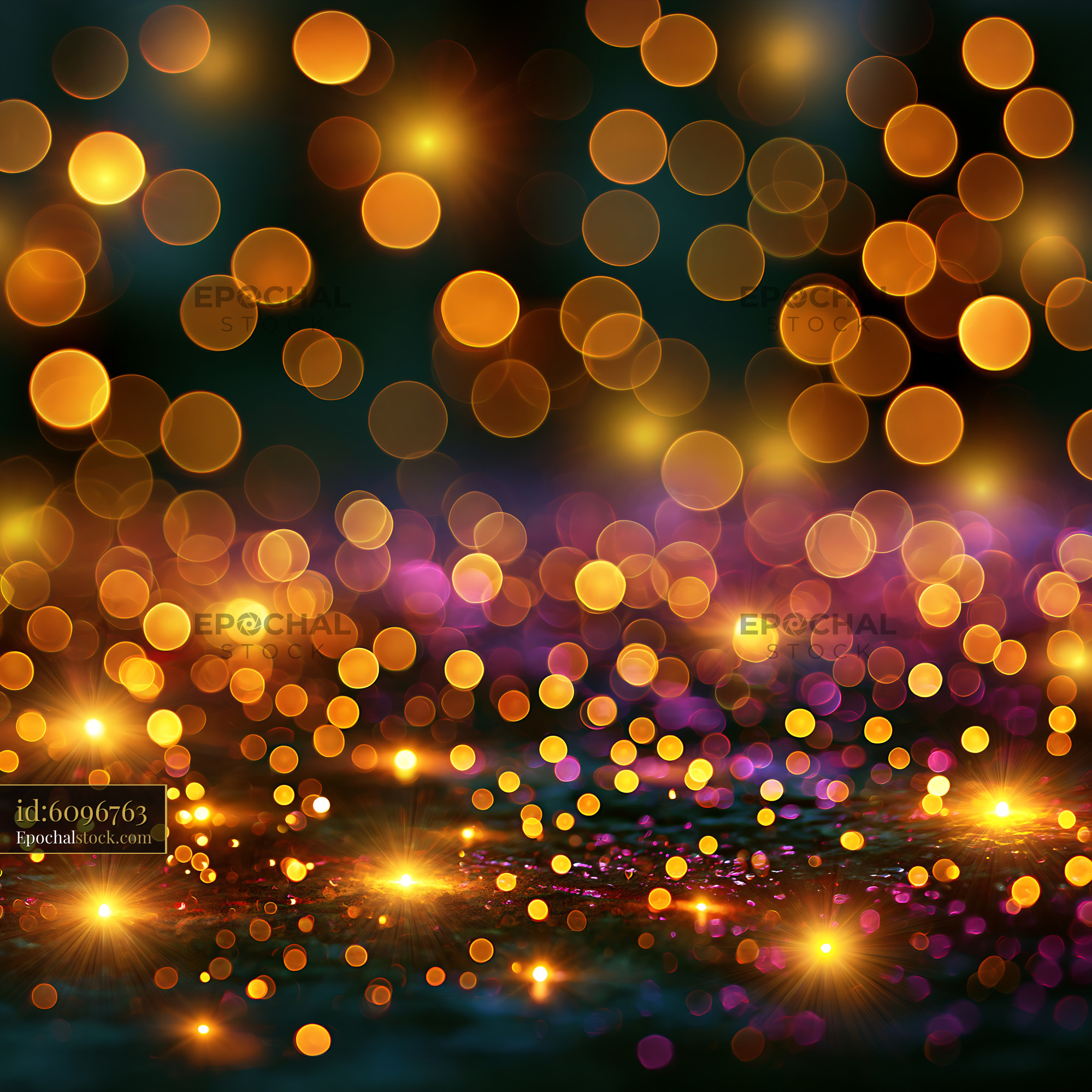Watermarked full-resolution preview of Colorful bokeh lights creating a festive atmosphere