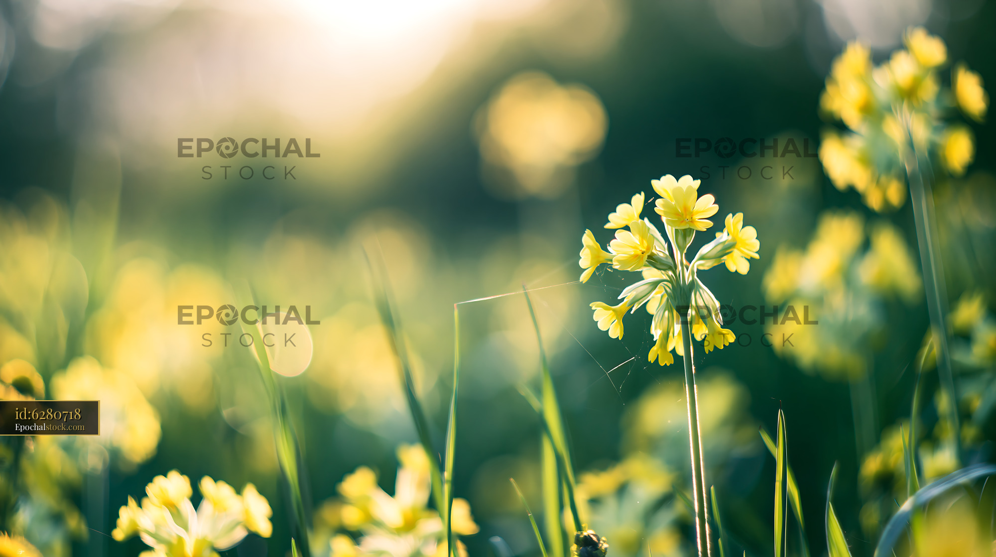 Watermarked full-resolution preview of Field of yellow wildflowers under sunlight